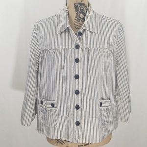 Brandon Thomas striped blouse Sz PL